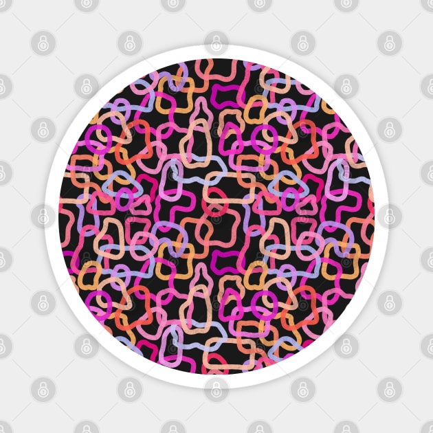 Pink, Purple, and Orange Abstract Magnet by elizabethsdoodles